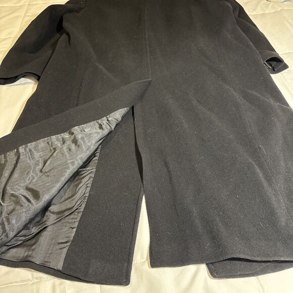 Christian Aujard Single Breasted Cashmere Blend Black 3 Button Overcoat Size 44R - Picture 16 of 16